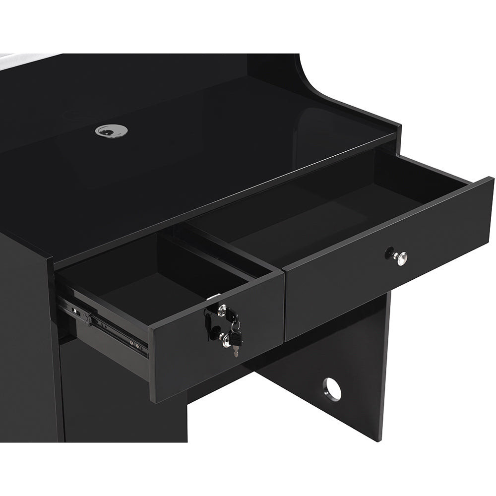 Janus Deluxe Black LED Counter Desk