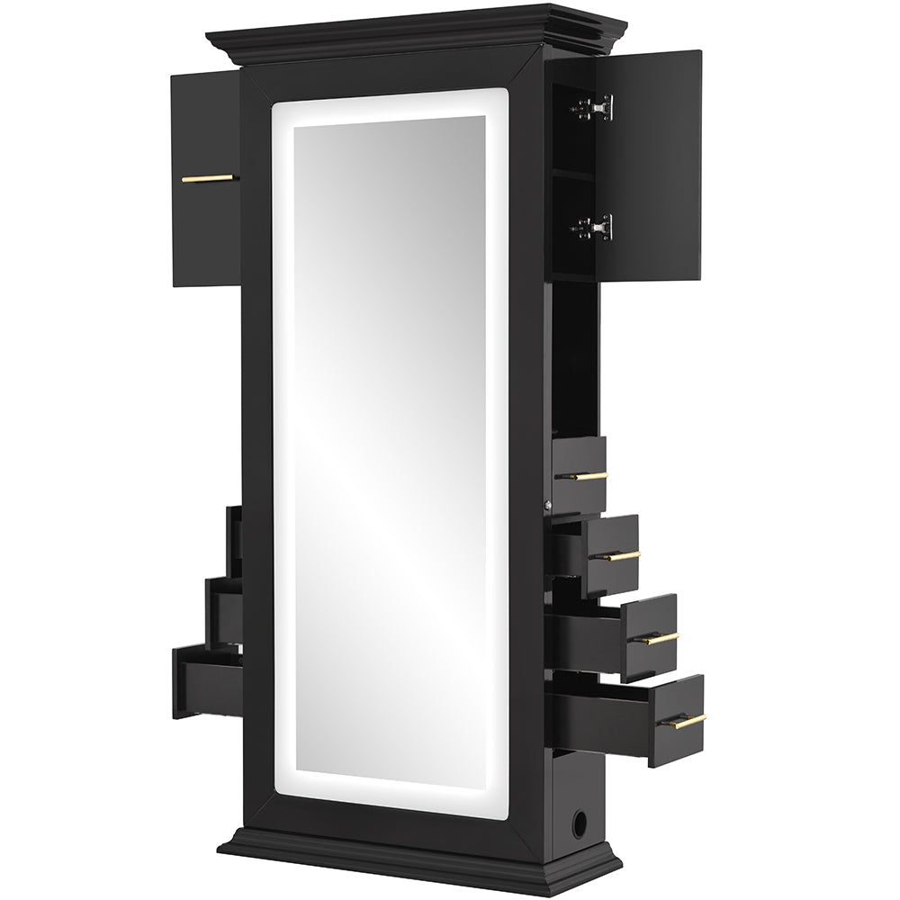 Adonis Gold Salon Mirror with Cabinet