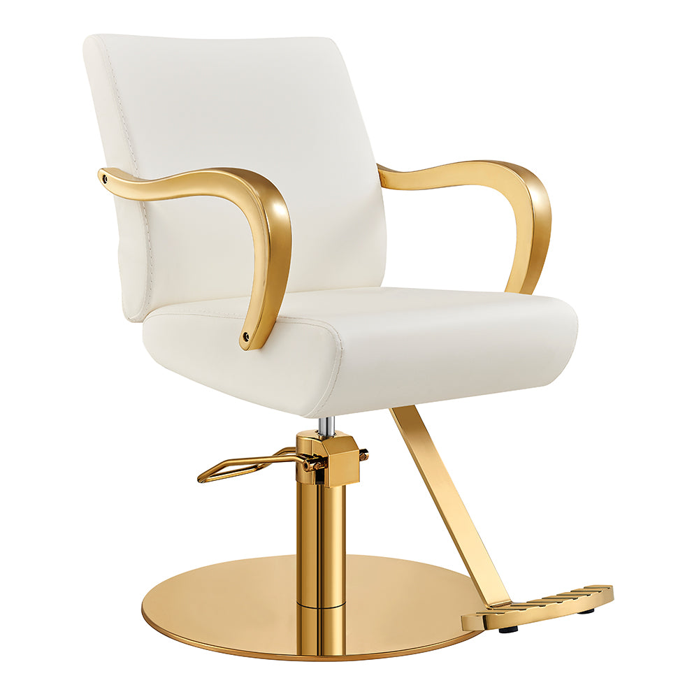 meteor gold white salon styling chair