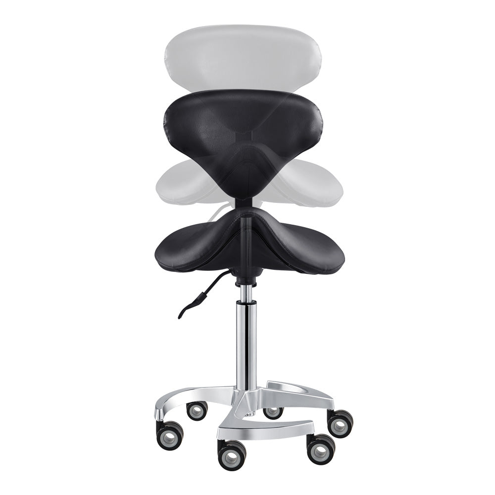 Tao Rolling Saddle Stool with Back