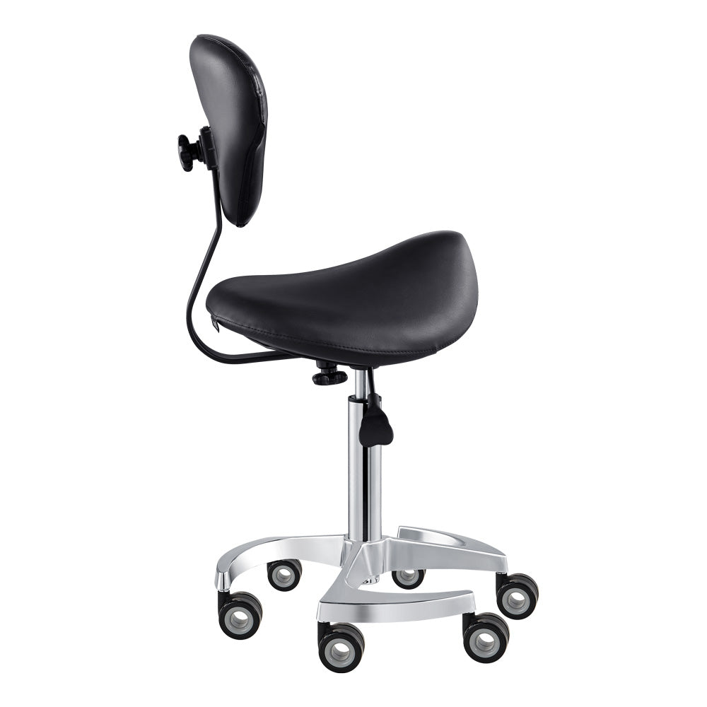 Tao Rolling Saddle Stool with Back