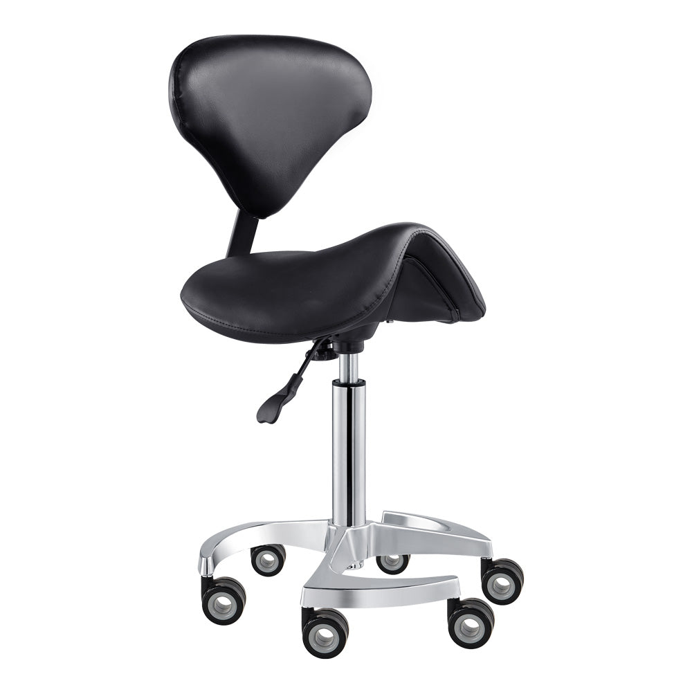 Tao Rolling Saddle Stool with Back