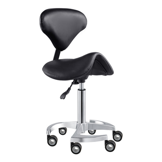 Tao Rolling Saddle Stool with Back
