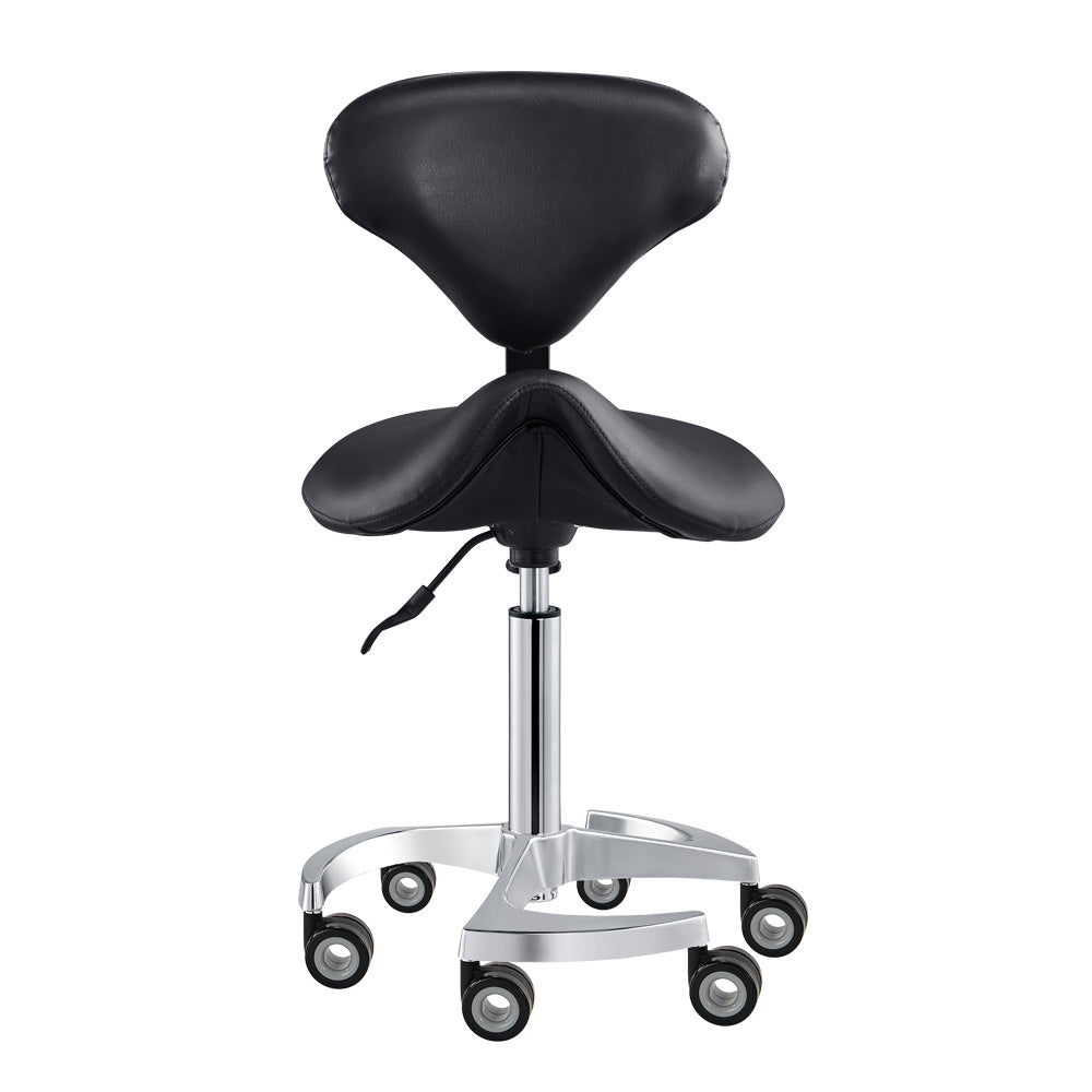 Tao Rolling Saddle Stool with Back