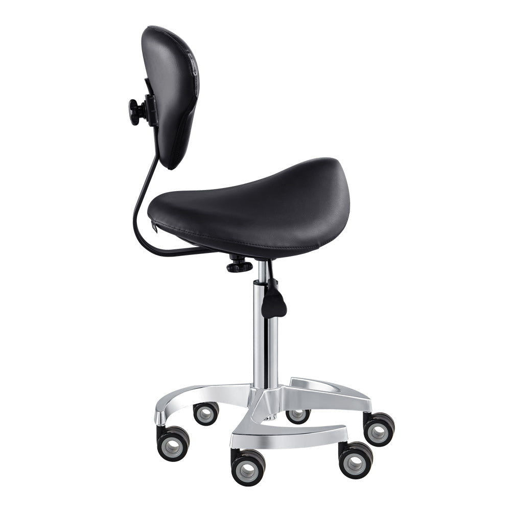 Tao Rolling Saddle Stool with Back