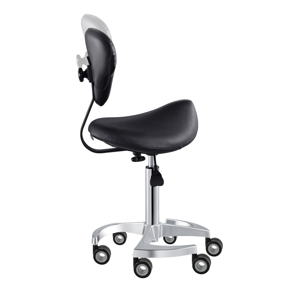 Tao Rolling Saddle Stool with Back
