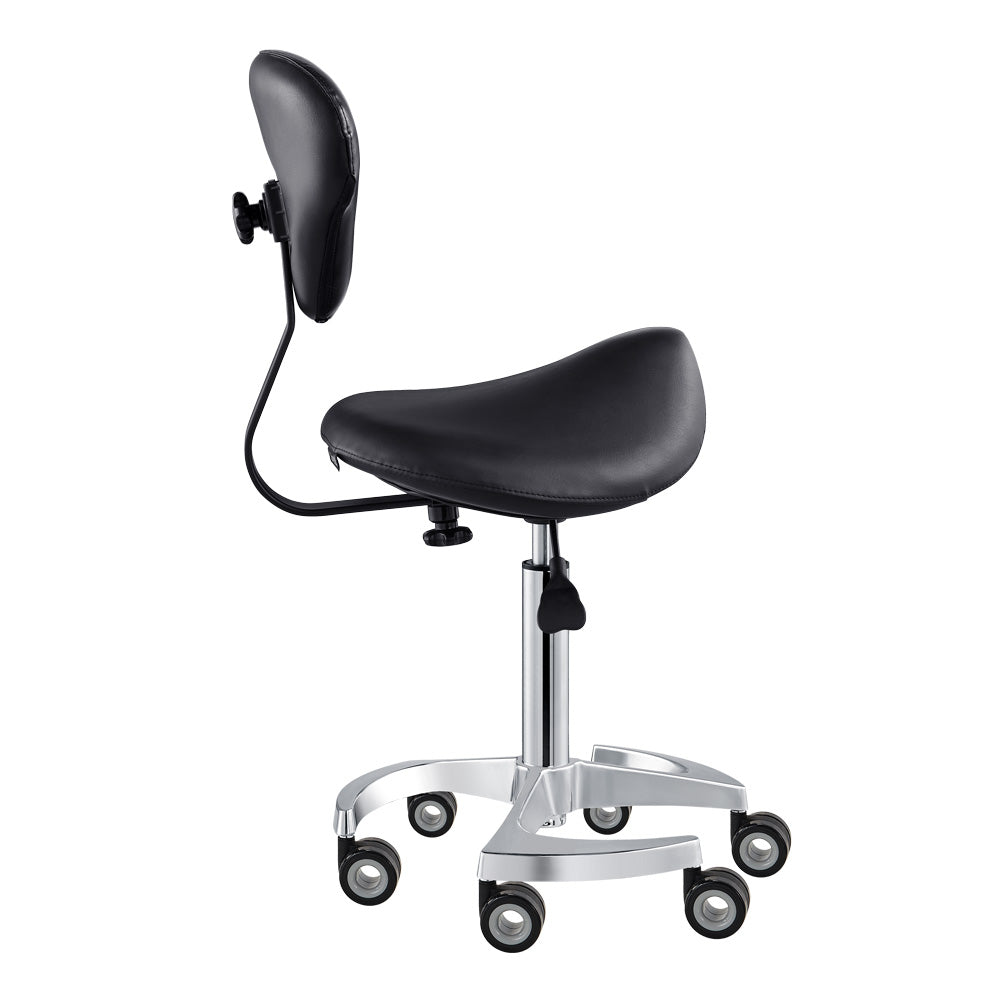 Tao Rolling Saddle Stool with Back