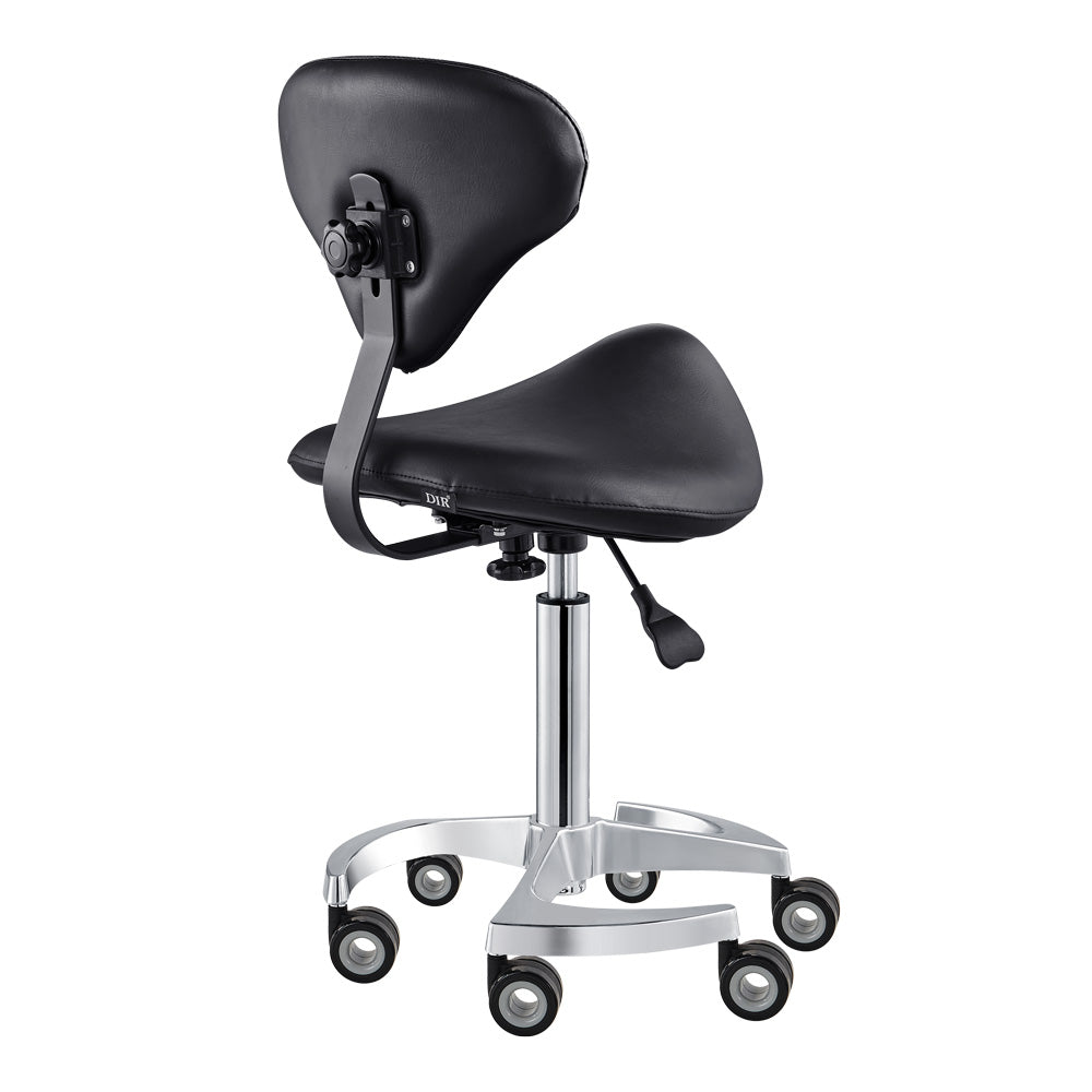 Tao Rolling Saddle Stool with Back