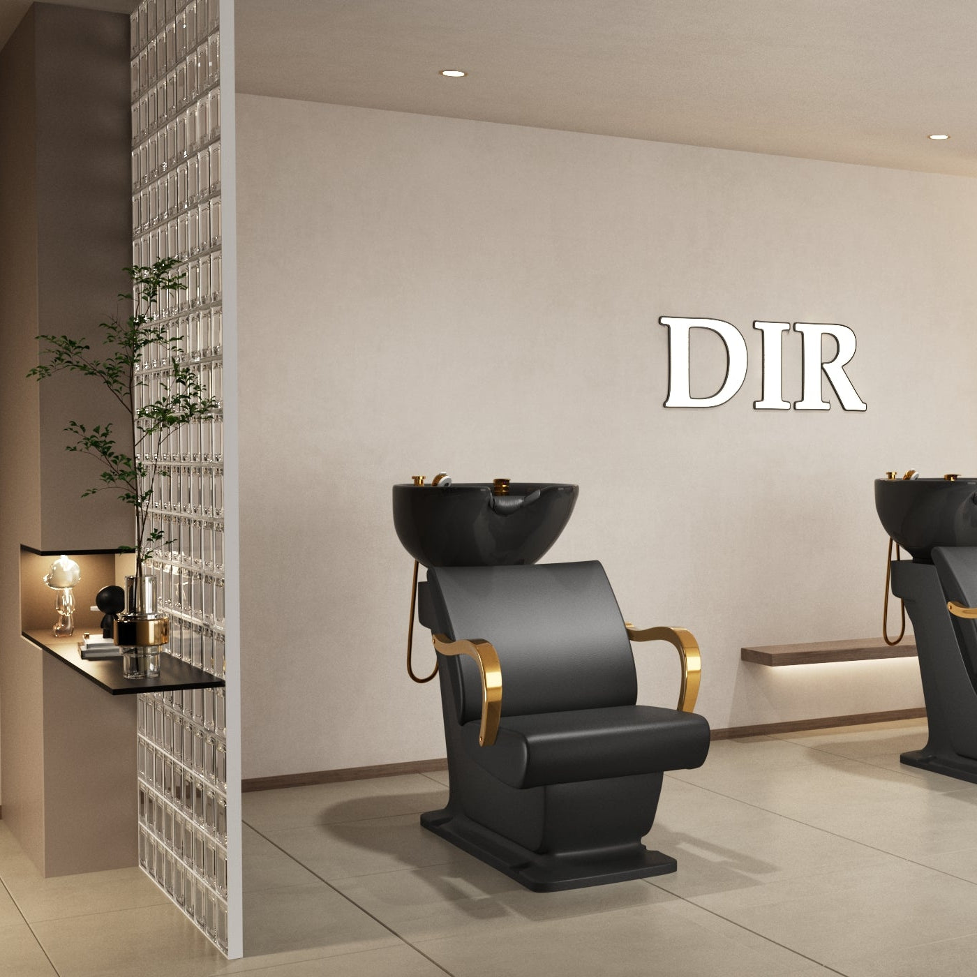 Beckman Gold Shampoo Chair | DIR Modern Salon Backwash Unit
