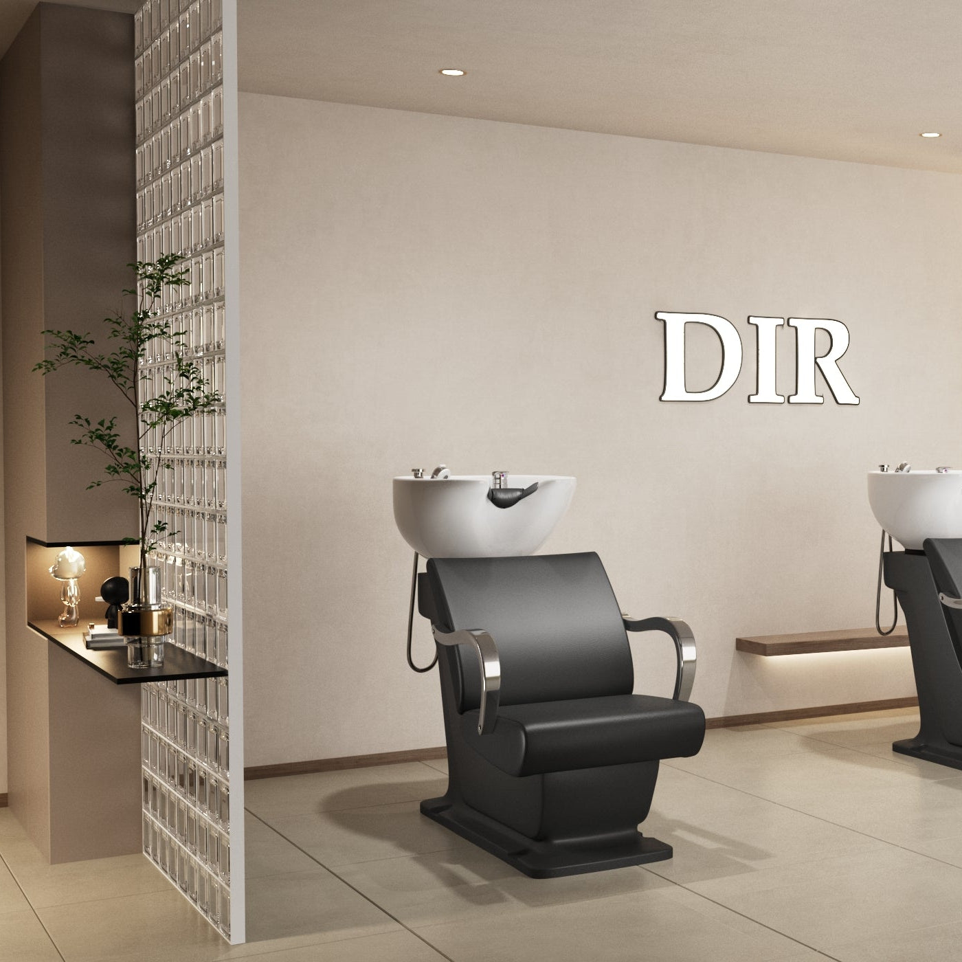 Beckman Salon Shampoo Unit with Adjustable Seat