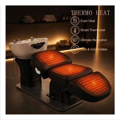 Maximus Il black thermo heated massage shampoo bed