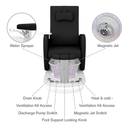 Relaxion II Black Pedicure Chair