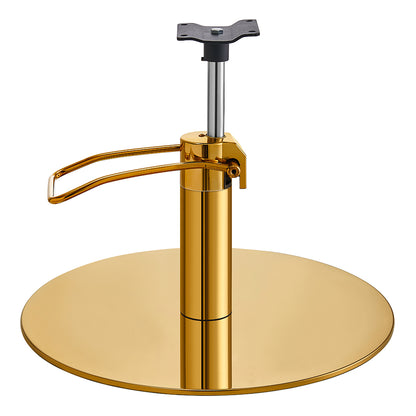 Salon Chair Hydraulic Pump and Round Base Set - Gold