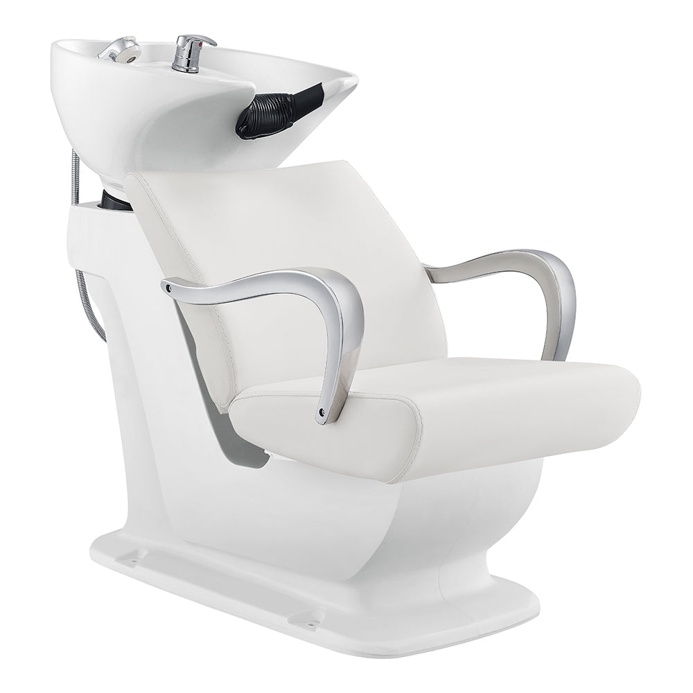 white salon shampoo chair