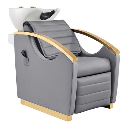 Bella V Gold Reclining Salon Massage Chairs and Backwash Units