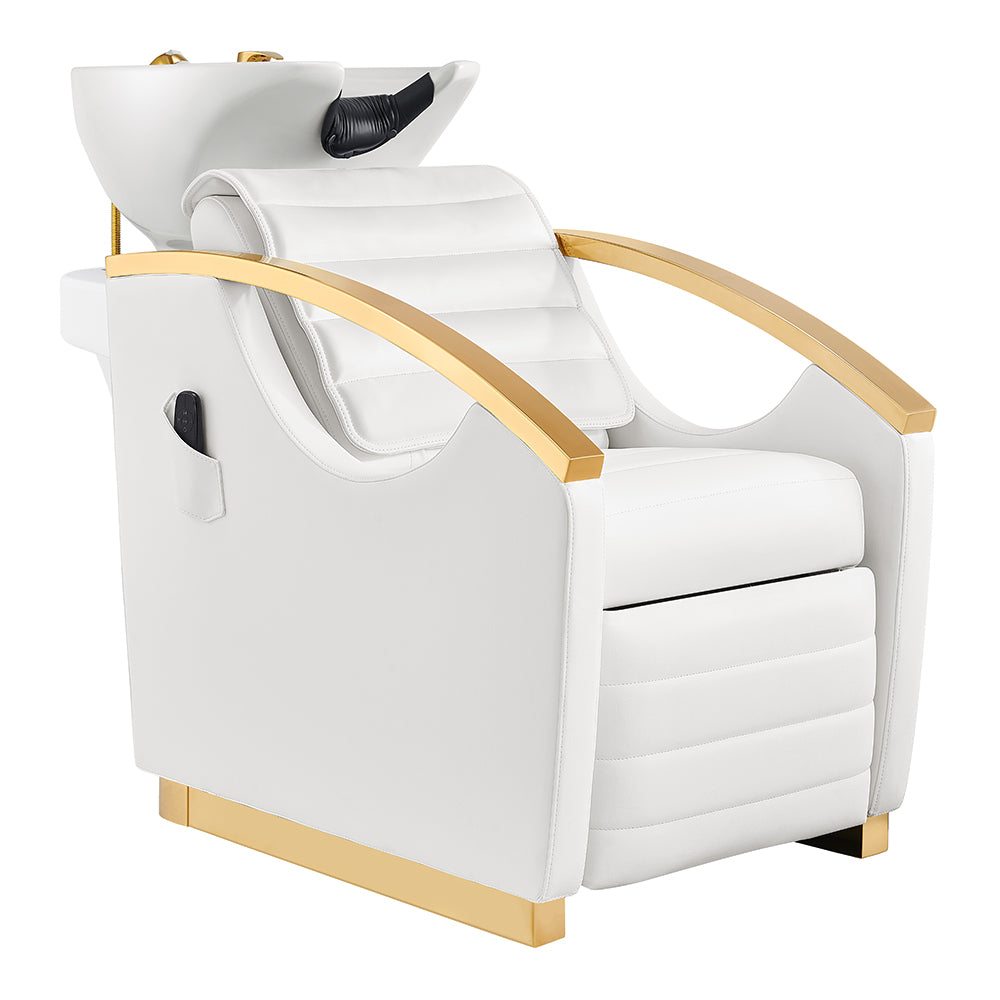 Bella V Gold Reclining Salon Massage Chairs and Backwash Units