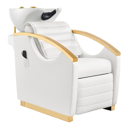 Bella V Gold Reclining Salon Massage Chairs and Backwash Units