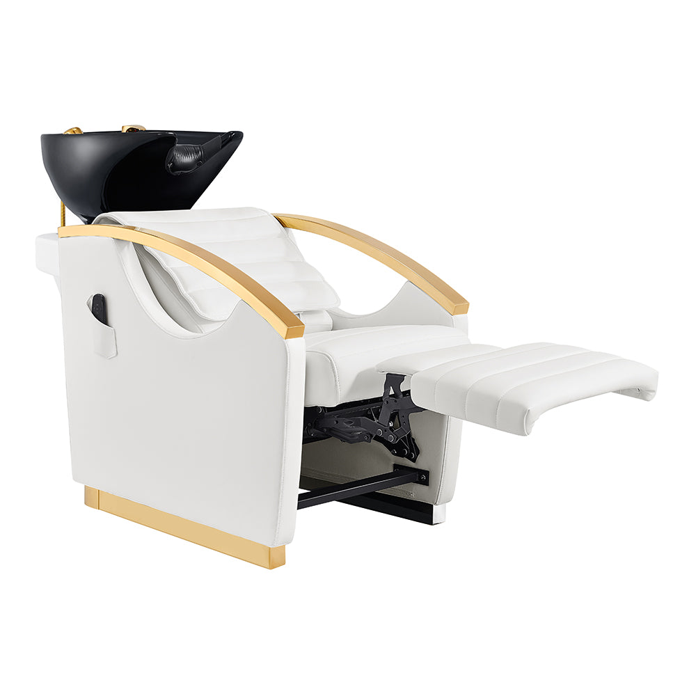 Bella V Gold Reclining Salon Massage Chairs and Backwash Units