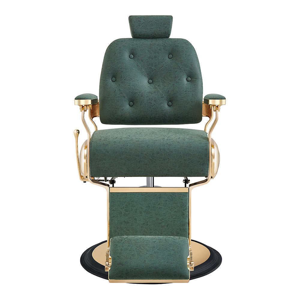 Cavalier Vintage Green Gold Barber Chair