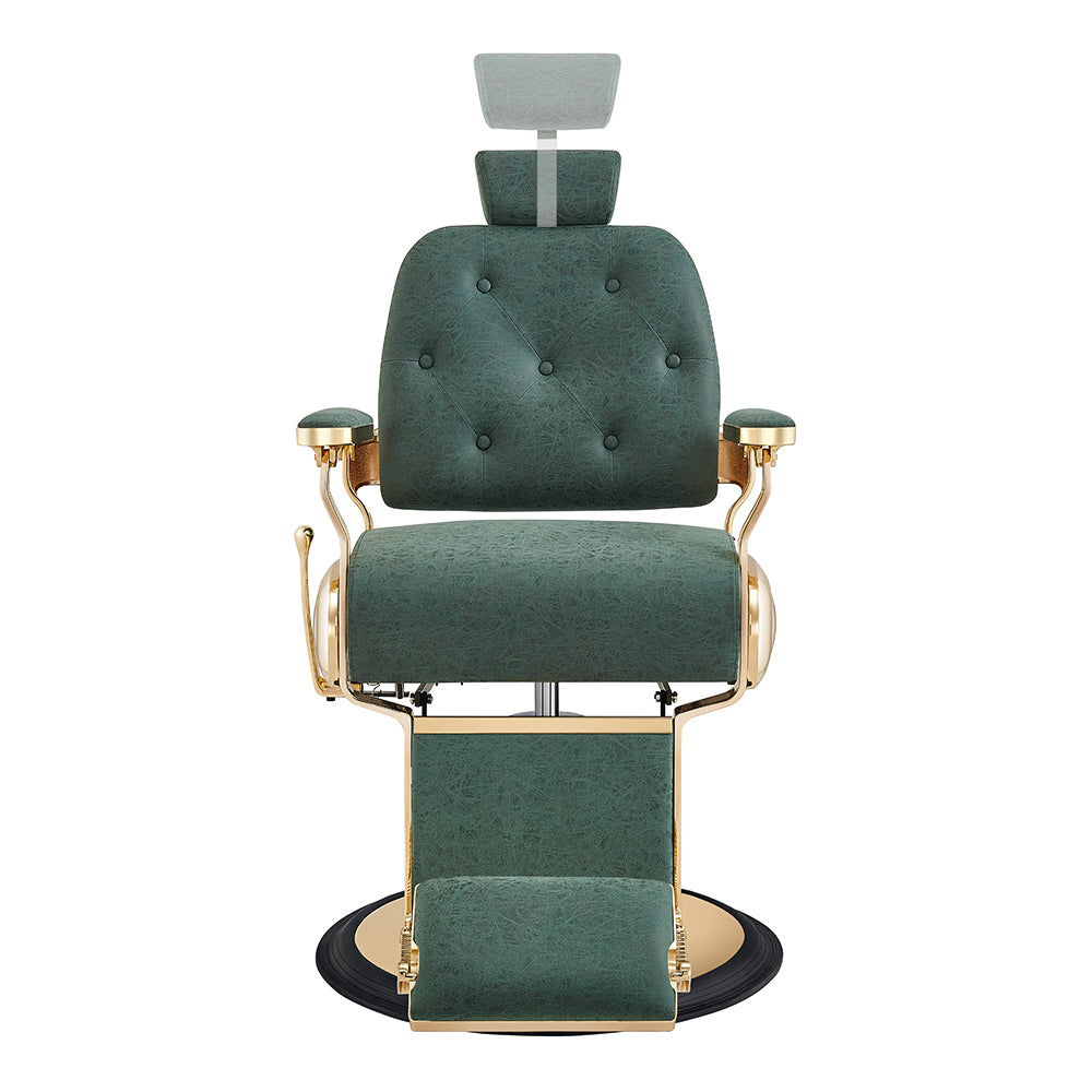 Cavalier Vintage Green Gold Barber Chair