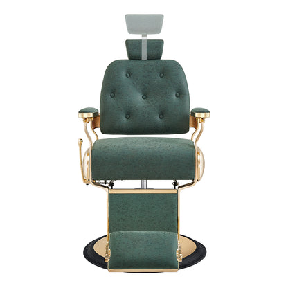 Cavalier Vintage Green Gold Barber Chair