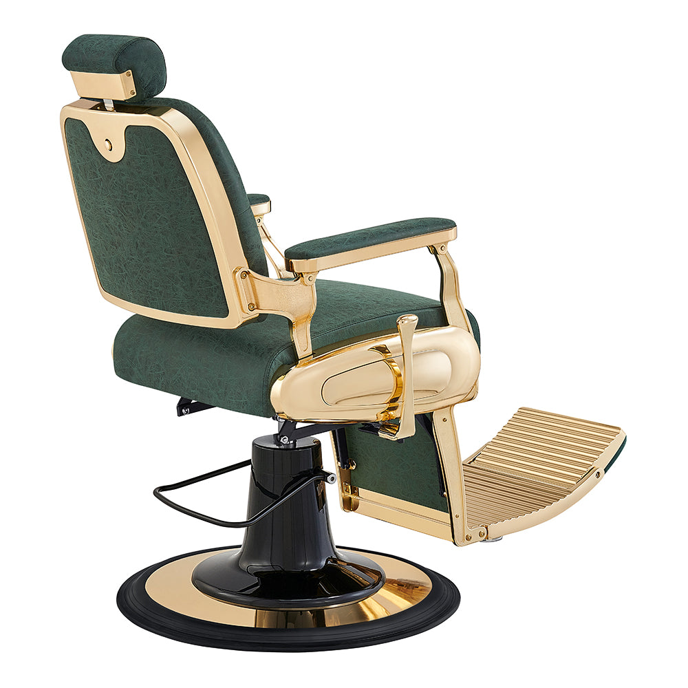 Cavalier Vintage Green Gold Barber Chair