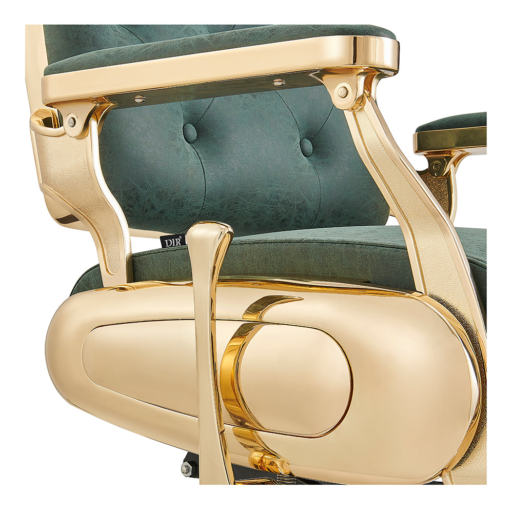 Cavalier Vintage Green Gold Barber Chair