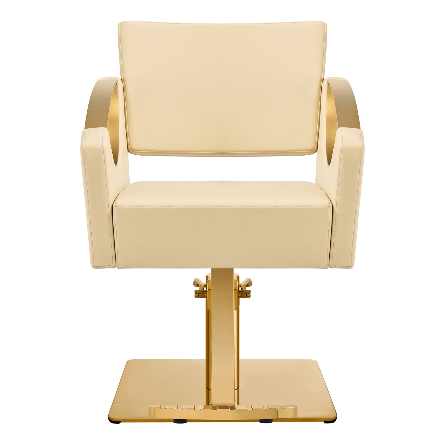 Creativita Beige Gold Leather Salon Chair