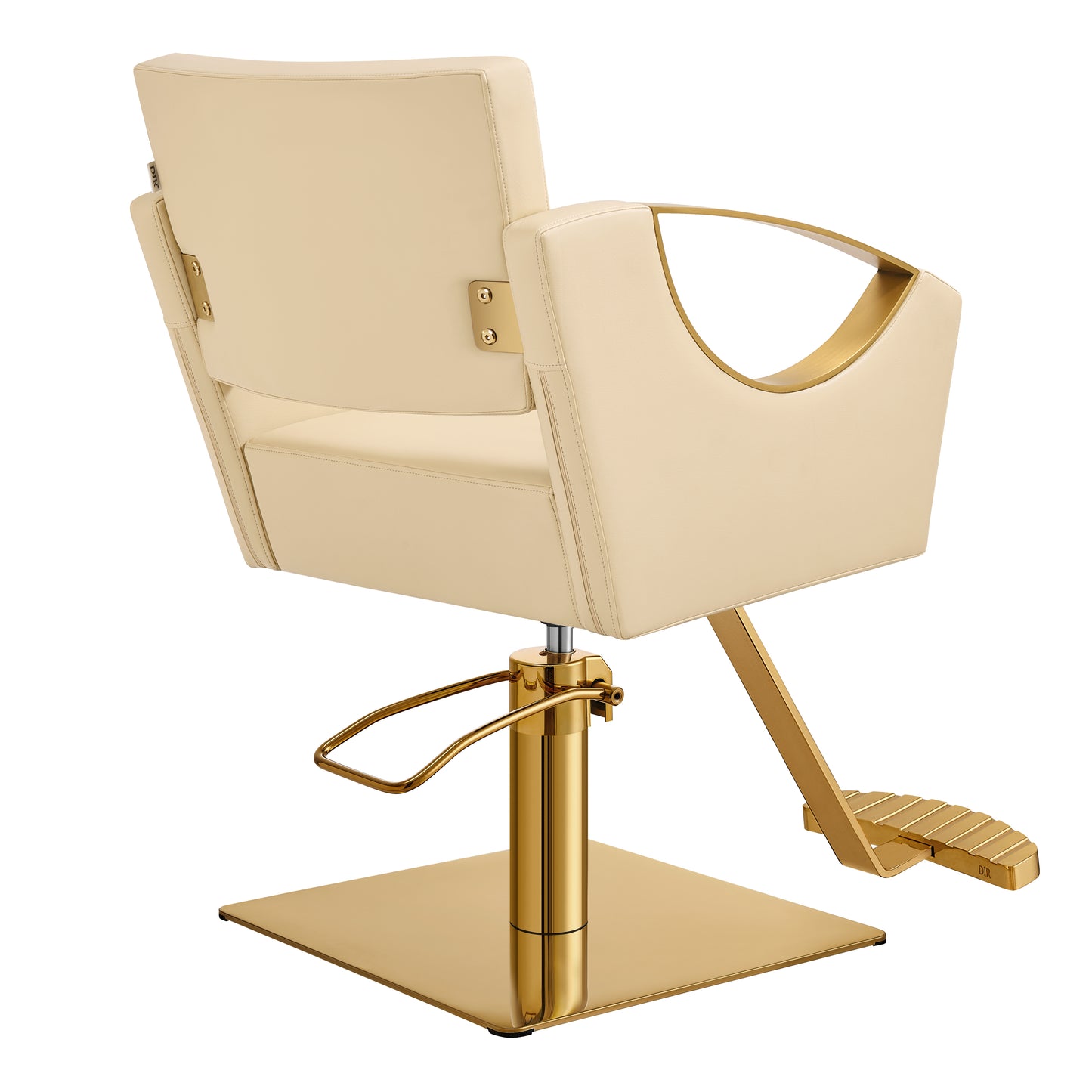 Creativita Beige Gold Leather Salon Chair