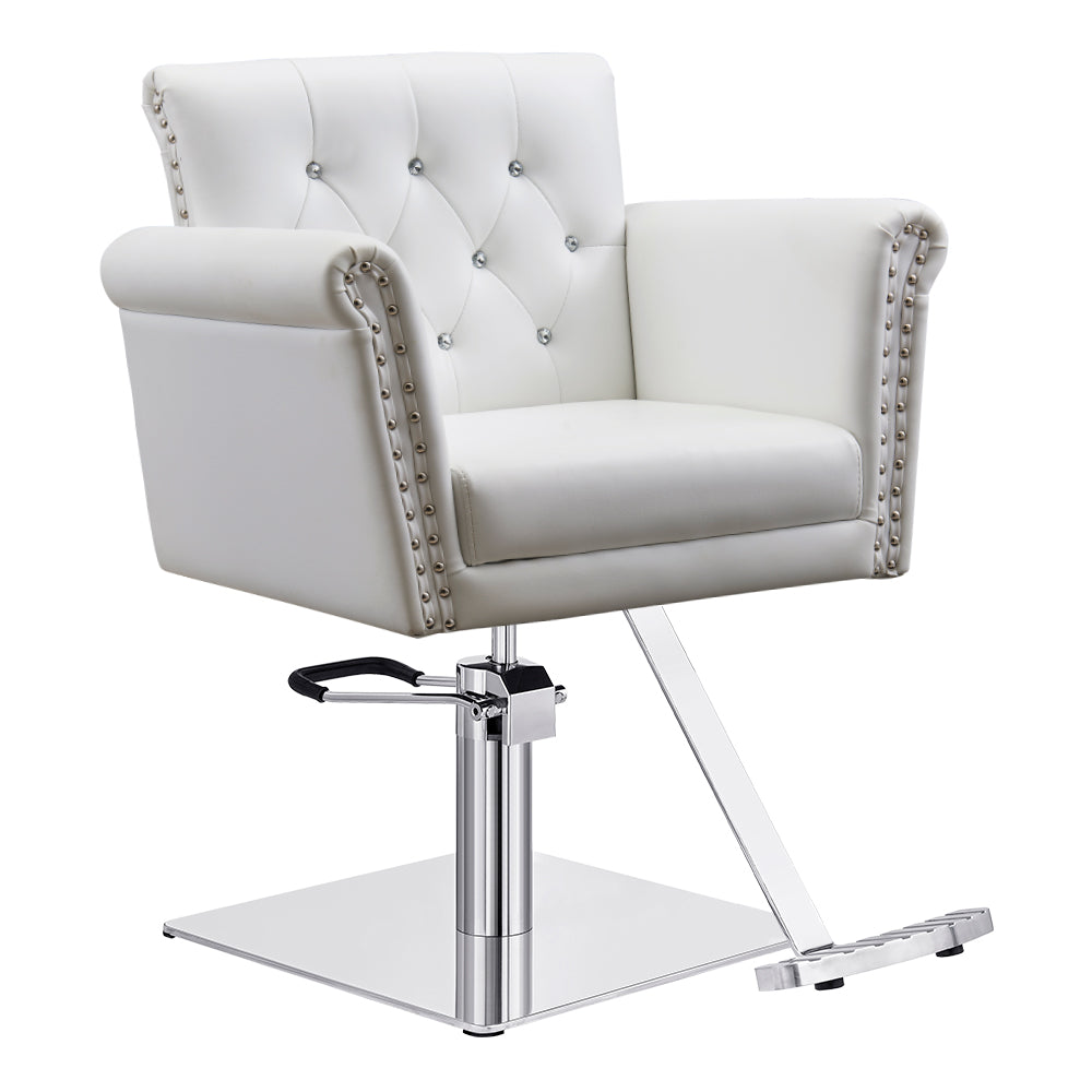 white salon chair