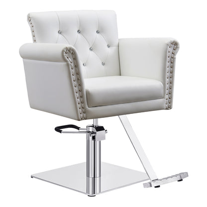white salon chair