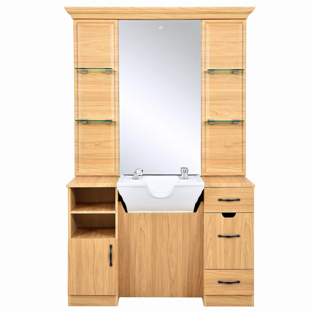Taylor Walnut  Barber Station With Mirror