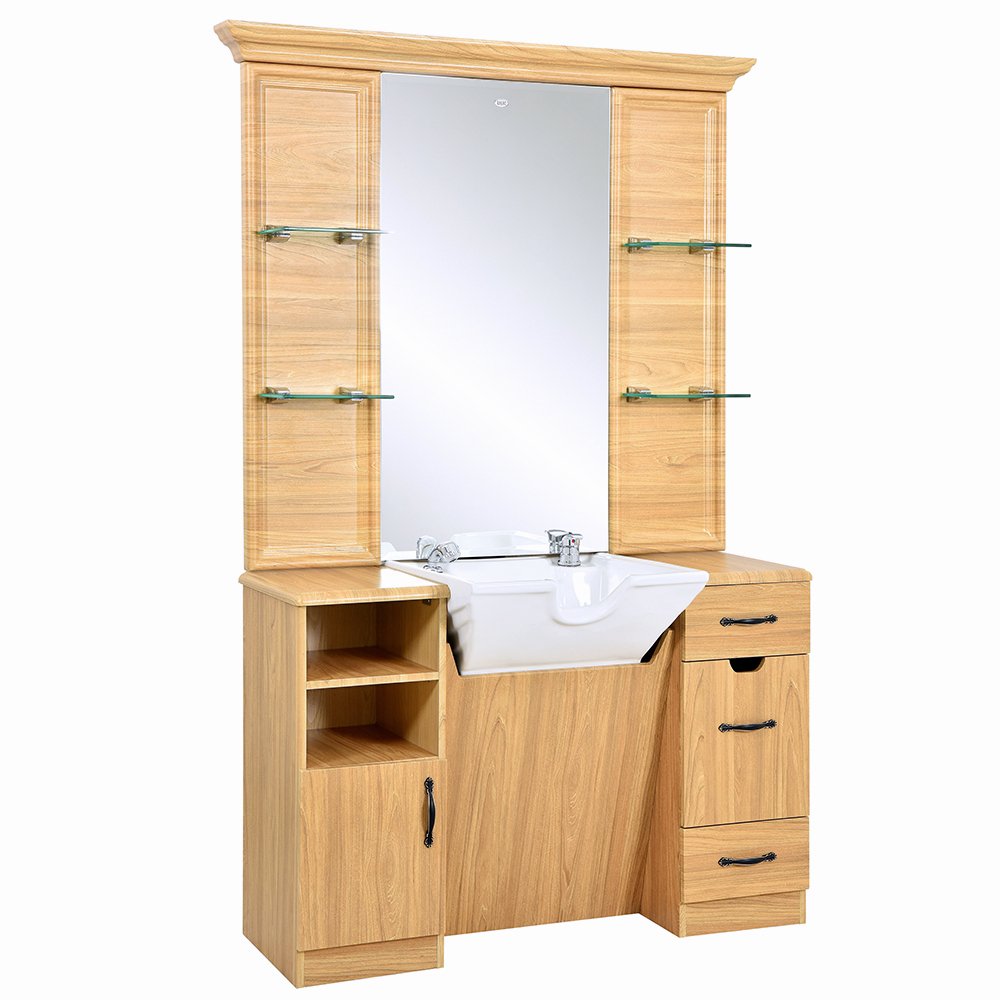 Taylor Walnut  Barber Station With Mirror