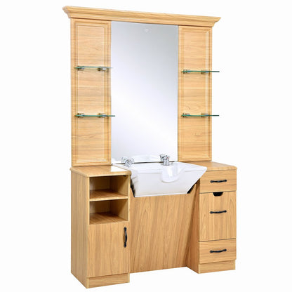 Taylor Walnut  Barber Station With Mirror
