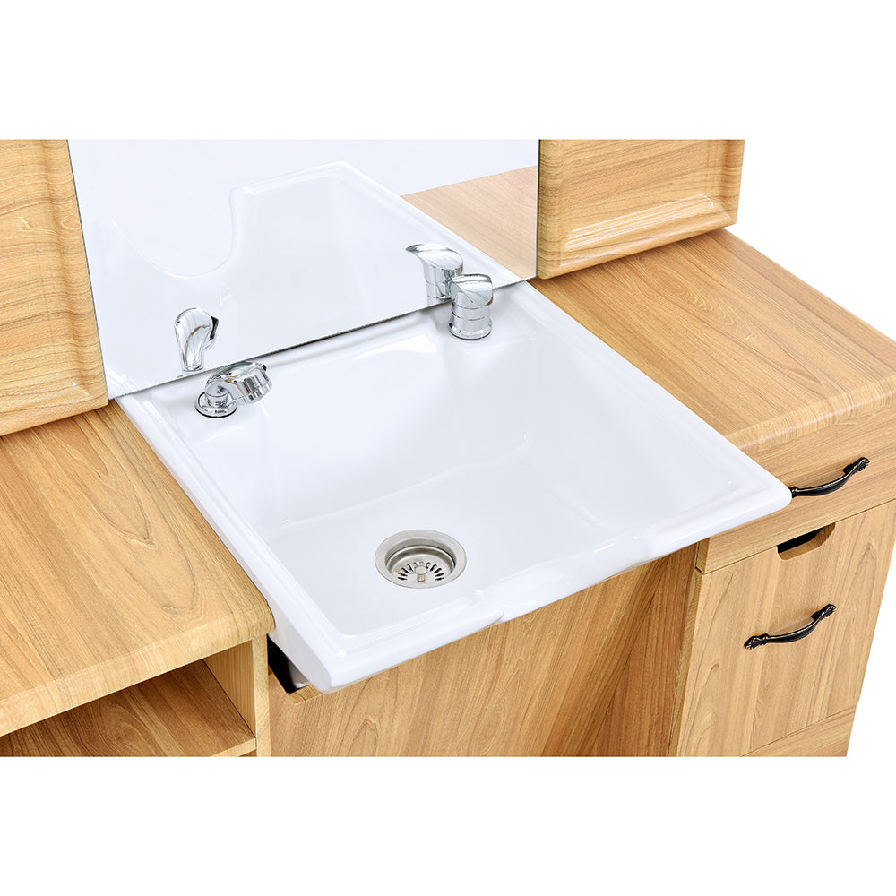 Taylor Walnut  Barber Station With Mirror