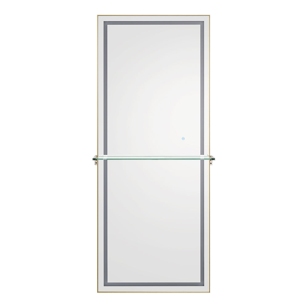 Symphony Gold Aluminum LED Salon Mirror