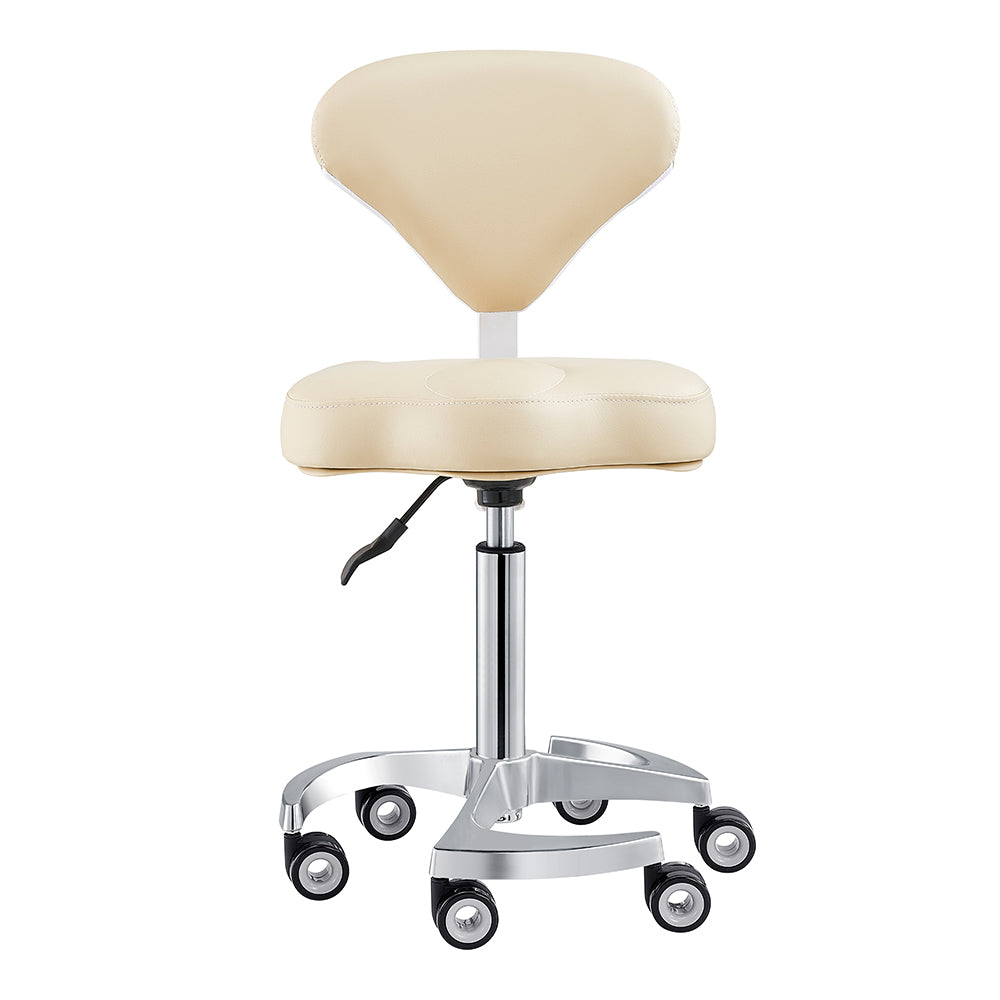 Zen Beige Rolling Stool
