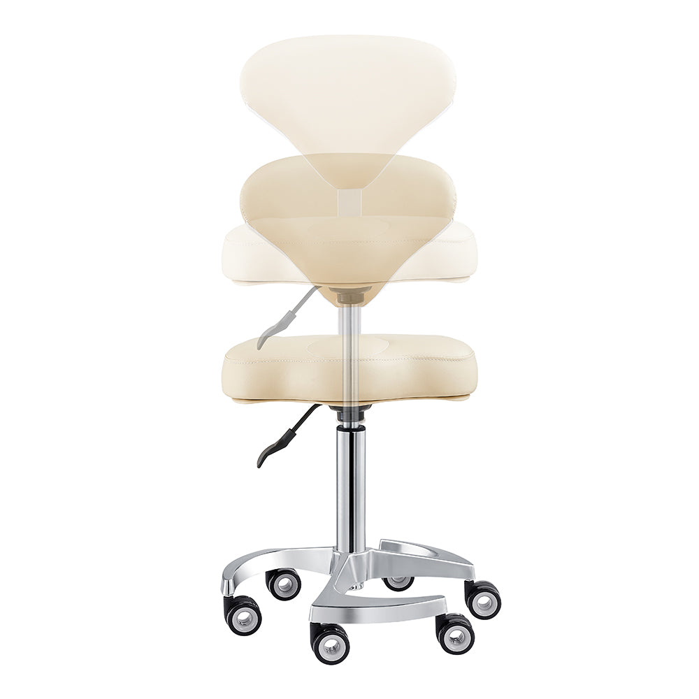 Zen Beige Rolling Stool