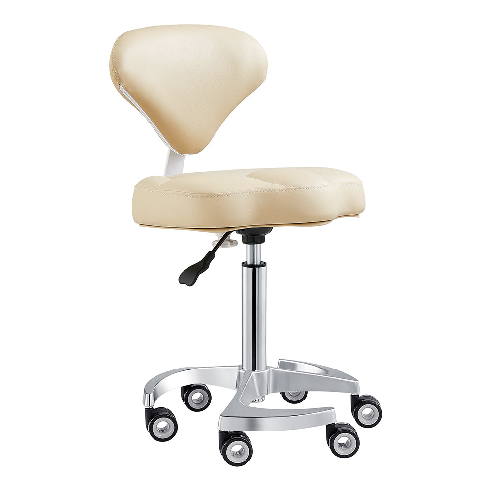 Zen Beige Rolling Stool