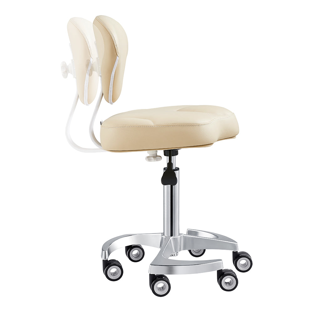 Zen Beige Rolling Stool