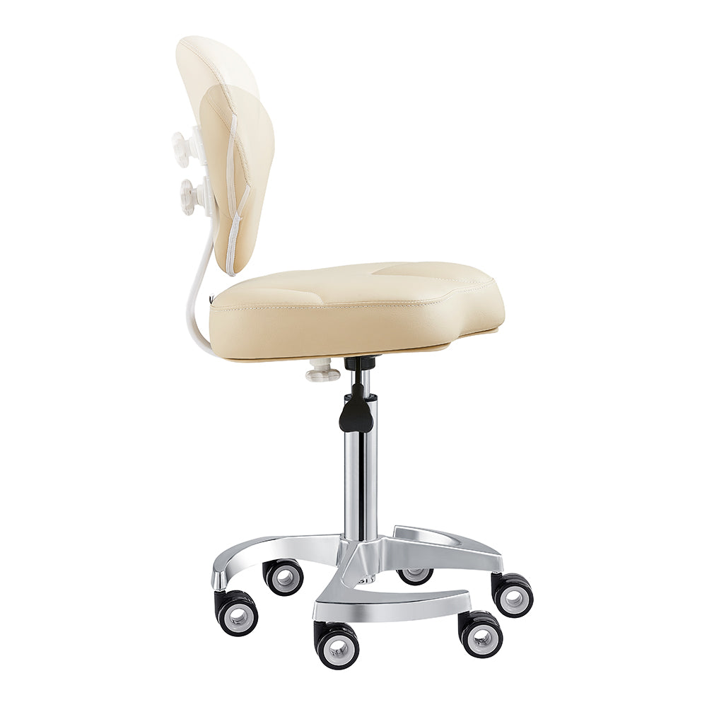 Zen Beige Rolling Stool